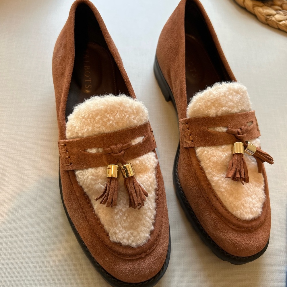 Franco Sarto Brown and Cream Loafers